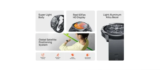 Cod. 1065 SmartWatch Mibro A3 / GPS / LLamadas BT 5.3 / Pantalla&nbsp;HD 1.39" 60 FPS reales / 100 modos deportivos / Monitoreo de salud / 2ATM resistente al agua / Material aleaci&oacute;n Aluminio