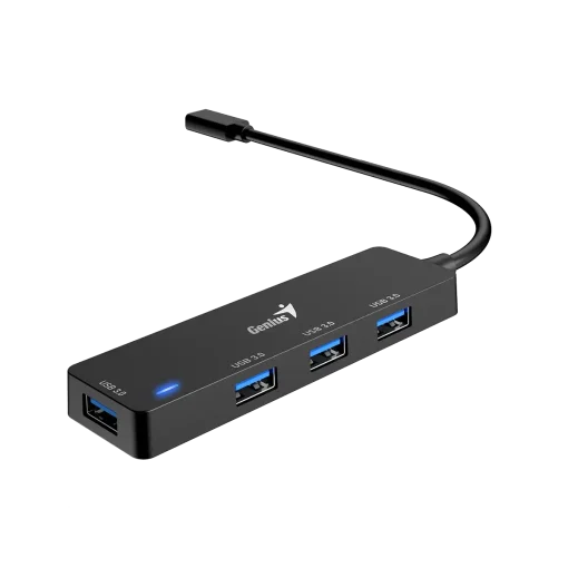 Cod. B:372 Hub Genius UH-400 USB-C a USB-A 3.0 de 4 Puertos 5Gbps / Compatible: Windows&reg;, Mac OS, Android, Apple IOS / Plug &amp; play