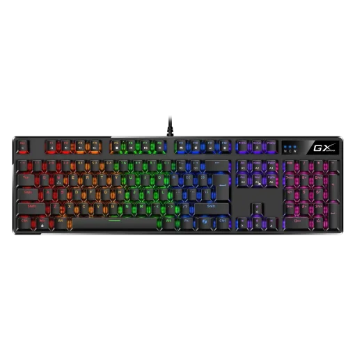 Cod. 289 Teclado Mec&aacute;nico Genius GX Scorpion K12 / iluminaci&oacute;n RGB / Switch Marron / AI Copilot / teclas completas anti-ghosting / 12 teclas FN P/acceso r&aacute;pido / Espa&ntilde;ol USB, Wired 1.8m Negro
