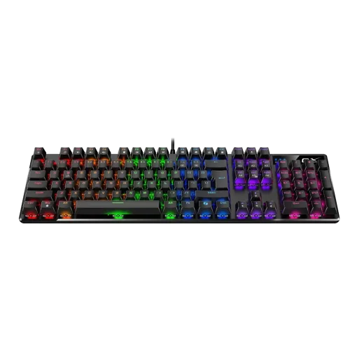 Cod. 289 Teclado Mec&aacute;nico Genius GX Scorpion K12 / iluminaci&oacute;n RGB / Switch Marron / AI Copilot / teclas completas anti-ghosting / 12 teclas FN P/acceso r&aacute;pido / Espa&ntilde;ol USB, Wired 1.8m Negro