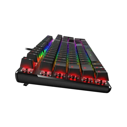 Cod. 289 Teclado Mec&aacute;nico Genius GX Scorpion K12 / iluminaci&oacute;n RGB / Switch Marron / AI Copilot / teclas completas anti-ghosting / 12 teclas FN P/acceso r&aacute;pido / Espa&ntilde;ol USB, Wired 1.8m Negro