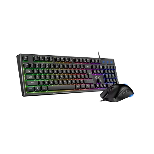 Cod. G:277 Kit Genius Scorpion KM-GX6 / Teclado + Mouse / USB / Teclas tipo mecánico / Tecla AI Copilot / iluminación RGB 7 colores / 19 Anti-Ghosting / Diseño resistente a derrames / 1200-3600DPI / Español