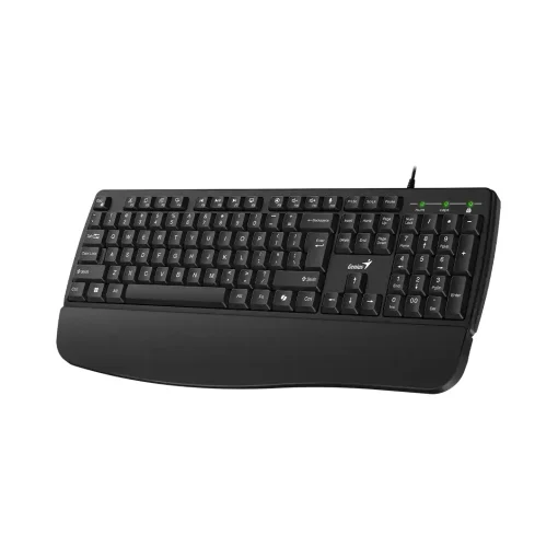 Cod. 302 eclado Genius KB-123 / Tecla AI Copilot / reposamu&ntilde;ecas / 12 Teclas FN Multimedia / Resistente a derrames de l&iacute;quidos / USB, cable 1.5m / Espa&ntilde;ol