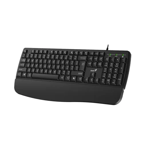 Cod. 302 eclado Genius KB-123 / Tecla AI Copilot / reposamu&ntilde;ecas / 12 Teclas FN Multimedia / Resistente a derrames de l&iacute;quidos / USB, cable 1.5m / Espa&ntilde;ol