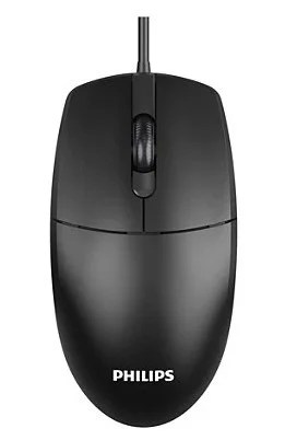 Cod . 272  Mouse PHILIPS 2000 series SPK7247B/85 / 3 botones / Óptico / 1200DPI / USB, Cable 1.8 m / Black