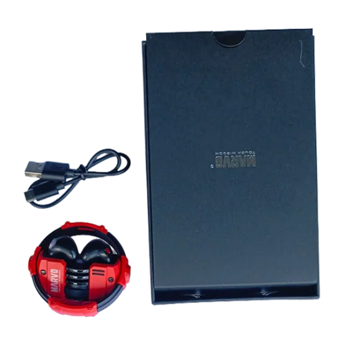 Cod. B:099  Audífonos TWS Wireless MARVO Quaz BE-889 / BT 5.3 / Touch Inteligente / LLamada HD / Anillo de Metal / Modo Dual: juegos/música / Iluminación gradiente tricolor / Base de carga 280mAh