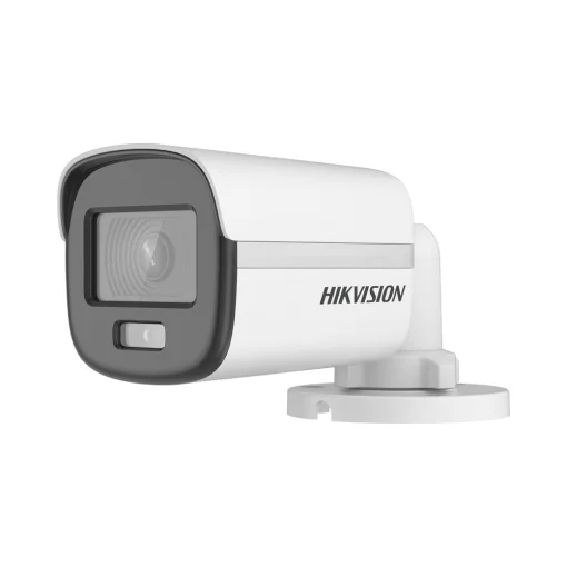 Cod. CA:230 Camara HIKVISION tipo mini Bullet DS-2CE10DF0T-PFS con audio P/exterior plastica / Resolución 2MP ColorVu (1920×1080) / Visión Nocturna a Color / Resistente al agua y al polvo (IP67) / Luz blanca hasta 20Mts. / micrófono incorporado