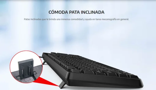 Cod. G:194 Teclado Genius KB-117 / USB / Clásico / Resistente a salpicaduras / Teclas Cóncavas / Cable 1.5 mt. / Español / Negro