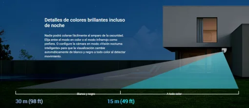 Cod. 322 Cámara Smart EZVIZ H4 Domo 3MP 2K / Visión Nocturna a Color / Detección personas/vehículos (tecnología IA) / Sirena y luz estroboscópica / Alertas personalizadas / Audio bidireccional / Almacenamiento MicroSD (hasta 512GB) / Certificación IP67 (D