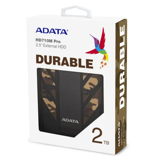Cod. X:289 Disco Duro Externo ADATA HD710M Pro 2TB Camuflaje /USB 3.2 Gen1/Mac OS/Linux/Windows 10/ a prueba de agua, polvo e impermeabilidad /Antigolpe