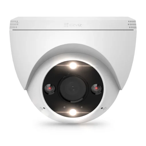 Cod. 322 Cámara Smart EZVIZ H4 Domo 3MP 2K / Visión Nocturna a Color / Detección personas/vehículos (tecnología IA) / Sirena y luz estroboscópica / Alertas personalizadas / Audio bidireccional / Almacenamiento MicroSD (hasta 512GB) / Certificación IP67 (D