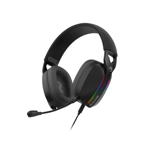 Cod. 123 Headphone MARVO Pulz 70S Black (HG9086 BK) / Sonido envolvente 7.1 / Diadema Telesc&oacute;pica ajusteble / luces RGB Din&aacute;mico / Mic. omnidireccional extra&iacute;ble / Interfaz USB, Cable 2.0 m