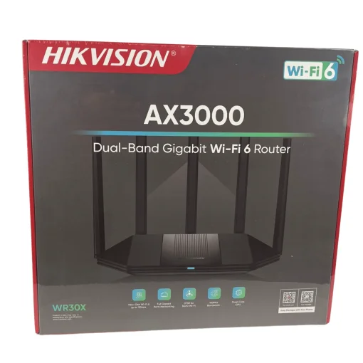 Cod. 154 Router Wi-Fi 6 AX3000 Gigabit HIKVISION WR30X / (574 Mbps@2,4 GHz, 2402Mbps@5 GHz) / 4*Puertos Gigabit / OFDMA y 1024-QAM. - Beamforming, MU-MIMO / Gestión: Web &amp; APP Hik-Connect - Hik-Partner Pro / Multimodo (Access Point, Extersor de Rango)