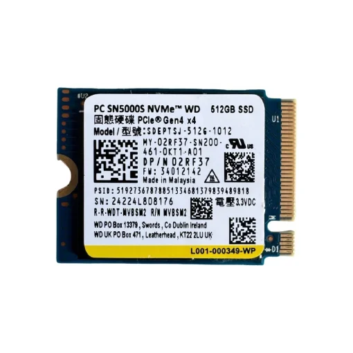 Cod. 549 SSD SANDISK M.2 512GB SN5000S / 6,000MB/s Lectura y escritura 4,200MB/s / 2230 + Soporte P/2280 / &nbsp;PCIe 4.0 x4, NVMe (Sin empaque)