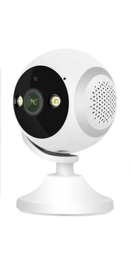 Cod. A:265  Cámara Smart Wi-Fi, P/Interior QC9 Full HD 1080p / lente 3MP con gran angular de 180 grados / 2 LED + infrarrojo / Monitor de bebé de seguimiento humano / protección de Seguridad de doble pantalla en la plataforma / Audio bidireccional / almac