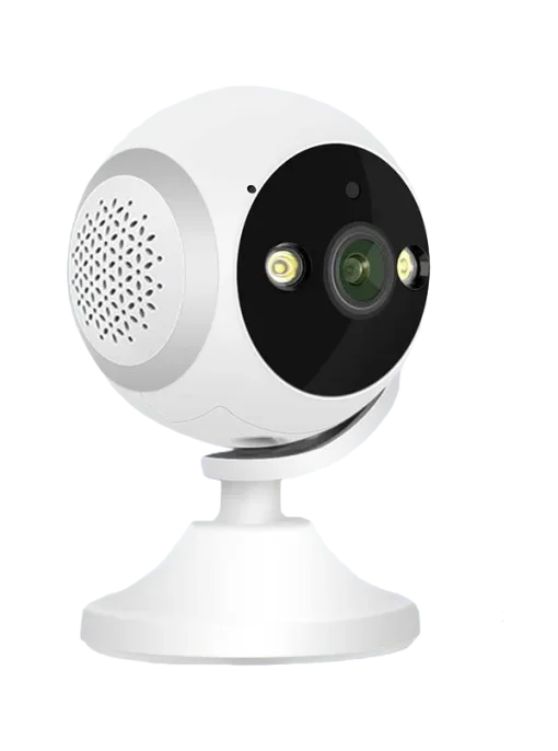 Cod. A:265  Cámara Smart Wi-Fi, P/Interior QC9 Full HD 1080p / lente 3MP con gran angular de 180 grados / 2 LED + infrarrojo / Monitor de bebé de seguimiento humano / protección de Seguridad de doble pantalla en la plataforma / Audio bidireccional / almac
