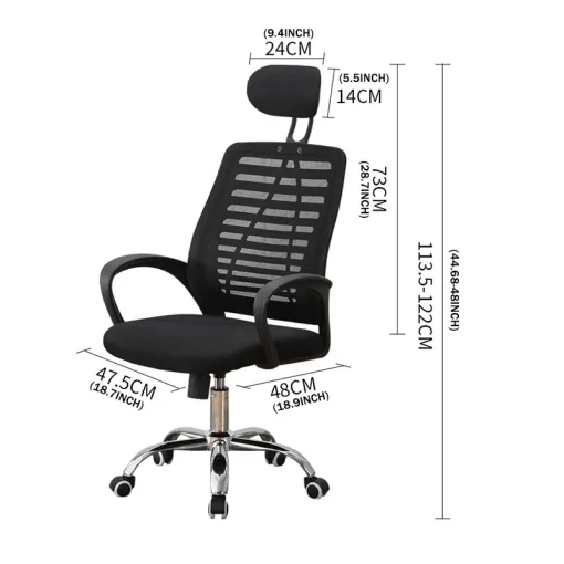 Cod. 1188 Silla de Oficina Ergon&oacute;mica / Apoya cabeza mesh / Espaldar de malla / Altura regulable / Rotaci&oacute;n 360&deg;