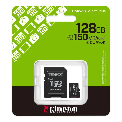 Cod. 101 Micro SD Kingston Canvas Select Plus SDCS3 / 128GB / 2en1 / 150MB/s