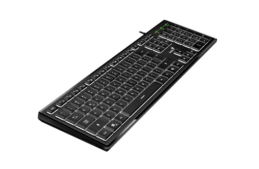 Cod. G:246 Teclado Genius SlimStar 820 / Retroiluminado blanco / AI Copilot / 19 teclas anti-efecto fantasma / 12 Teclas FN (8*audio, 4*Internet) / USB, cable 1.8 m