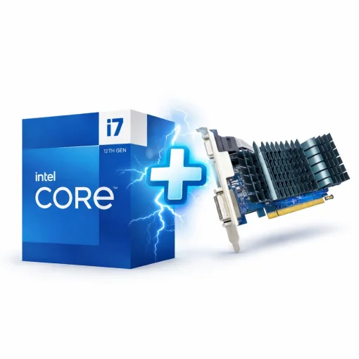 Cod. 180 Procesador Intel Core i7-12700F 12va. Generaci&oacute;n / FCLGA1700 / 12 n&uacute;cleos / 25MB cach&eacute;, hasta 4,90 GHz + Tarjeta de video ASUS GeForce&reg; GT 710 2GB GDDR5 EVO / HDMI, DVI-D, VGA