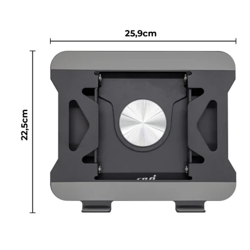 Cod. 482 Base Plegable P/Laptop/Tablet OVI K03 / hasta 17.3" / Rotaci&oacute;n Libre 360&deg; / Altura ajustable / Material: Acero + silicona antideslizante