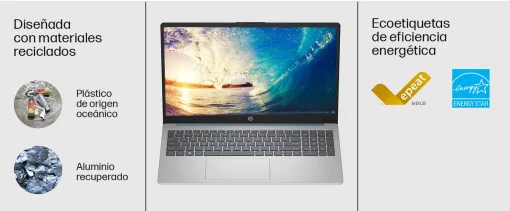 Cod. 1834 HP 15-fc0232la / AMD Ryzen&trade; 3 7320U / 8GB LPDDR5 / 512 GB PCIe&reg; NVMe&trade; / 15.6" FHD (1920 x 1080) / FreeDOS / Wi-Fi 6 &amp; BT&reg; 5.4 / C&aacute;m. FHD 1080p / Teclado Espa&ntilde;ol num&eacute;rico / Azul claro luna