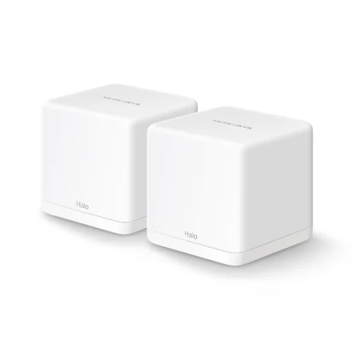 Cod. D:099 Sistema Wi-Fi 5 Mesh AC1300 MERCUSYS Halo H30G (2-Pack) / 1,3 Gbps / Téc.MU-MIMO &amp; Beamforming / P. Gigabit x2 / Control y confi. con APP / Conecta hasta 100 dispositivos / cubre hasta 260m²