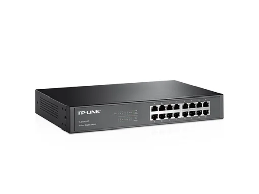 Cod.017 Switch Desktop/Rackmount Gigabit TP-LINK TL-SG1016D/ 16 Puertos RJ45 10/100/1000Mbps/ Sin ventilador