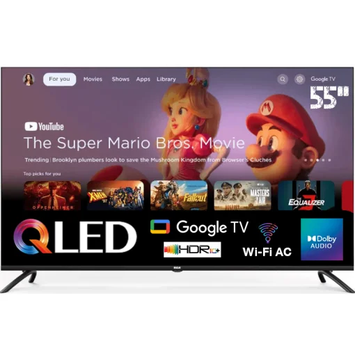 Cod. 119 Smart TV RCA 55&quot; QLED 4K Ultra HD / Google TV / HDR / 3*HDMI, 2*USB / Wi-FI 5 / Dolby Audio / Control remoto por voz