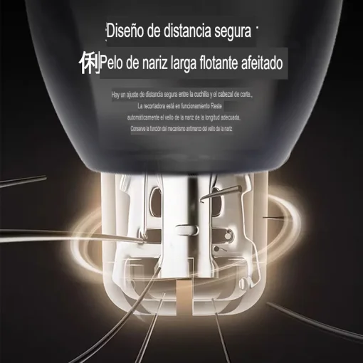 Cod. 1048 Cortador de vello nasal  360° Hyundai FC-032  / Bat. litio 120 mAh / Carga USB 50 min., uso 50 min. / 7500 RPM