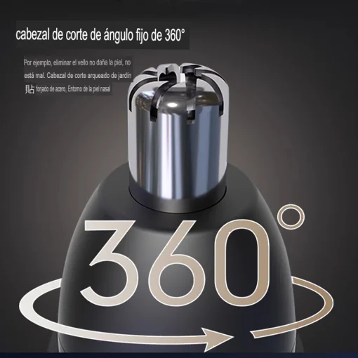 Cod. 1048 Cortador de vello nasal  360° Hyundai FC-032  / Bat. litio 120 mAh / Carga USB 50 min., uso 50 min. / 7500 RPM