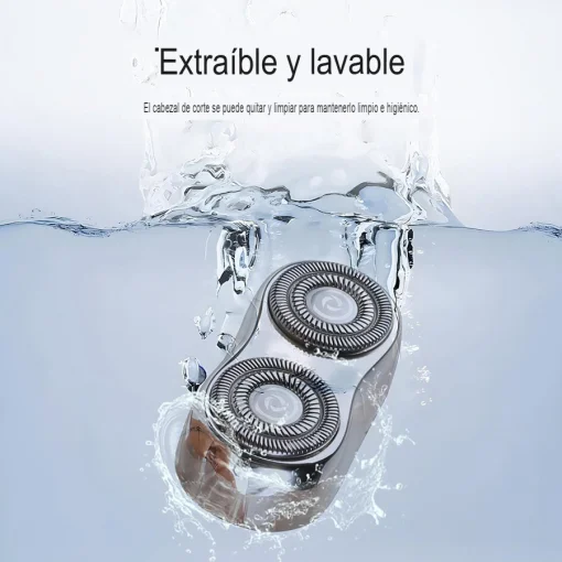 Cod. 1045 Afeitadora portátil Hyundai PHT-084 / 3W / pantalla indicador de carga / LED Efectos RGB / Bat. 600 mAh / USB-C / Carga 1H / 8200 RPM / resistente al agua (IPX6)