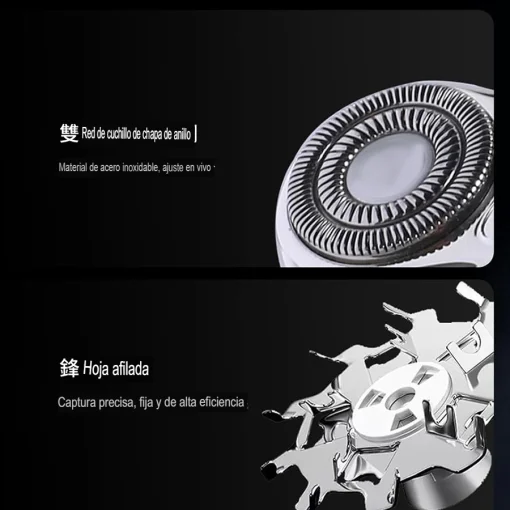 Cod. 1045 Afeitadora portátil Hyundai PHT-084 / 3W / pantalla indicador de carga / LED Efectos RGB / Bat. 600 mAh / USB-C / Carga 1H / 8200 RPM / resistente al agua (IPX6)