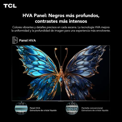Cod. 116 Smart TV TCL 50V6C 50&quot; 4K UHD / Google TV / (DLG 120Hz) HDR 10+ MEMC / AiPQ / Dynamic Color / Bisel Metálico / Panel HVA / HDMI 2.1, USB / WiFi 5 &amp; BT5.2 / Dolby audio / Google Cast / Control remoto por voz
