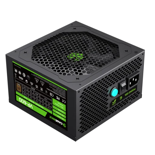 Cod. 135Fuente de Poder GAMEMAX VP-600 BK / Alta eficiencia 80 Plus Bronze / 600 Watts /  Ventilador Bajo Ruido/ ATX /PC