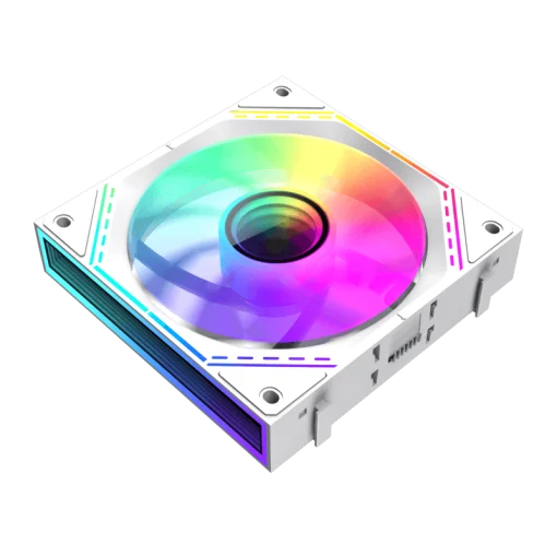 Cod. V:293 Kit Ventiladores PC GAMEMAX FN12A-S3I WH / 3*FAN120mm conectado en cadena / Luces ARGB efecto infinito 26LED (8+18 C/U) / PWM de 4 pines (M/F) / Aura 3 pin 5V (M/F)