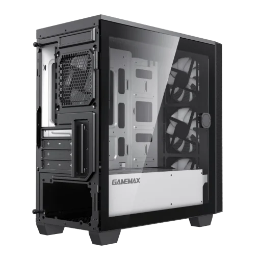 Cod. 143 Case Gaming GAMEMAX Aero Mini Eco / MATX / Panel frontal Mesh / tapa lateral vidrio templado / USB3.0 + USB 2.0 / HD audio / Incluye 4*ventiladores Black 12cm