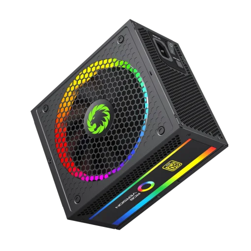 Cod. 161 Fuente de Poder GAMEMAX RGB-850 PRO BK / Modular / 850WATTS / Certificada 80+ Gold / Compatible NVIDIA Series RTX / AMD RT-RX (ATX 12V 2.31, EPS 12V 2.92) / 14CM ARGB FAN Silencioso (25 Modos de iluminaci&oacute;n) Aura SYNC ASUS, GIGABYTE, MSI