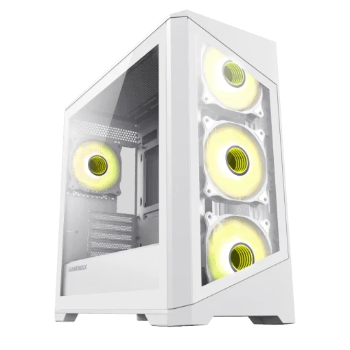 Cod. 394 Case GAMEMAX Destroyer TGW / lateral y frontal vidrios templados / Controlador fan (16 modos RGB / 1*USB3.0 + 2*USB2.0 / HD audio / Incluye: 4*ventiladores 12mm. ARGB