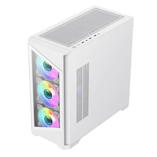 Cod. 394 Case GAMEMAX Destroyer TGW / lateral y frontal vidrios templados / Controlador fan (16 modos RGB / 1*USB3.0 + 2*USB2.0 / HD audio / Incluye: 4*ventiladores 12mm. ARGB