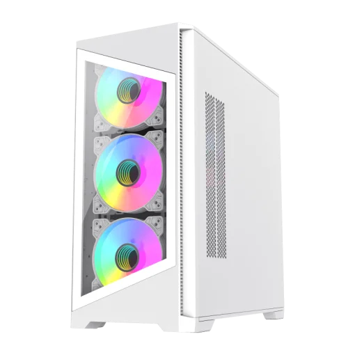 Cod. 394 Case GAMEMAX Destroyer TGW / lateral y frontal vidrios templados / Controlador fan (16 modos RGB / 1*USB3.0 + 2*USB2.0 / HD audio / Incluye: 4*ventiladores 12mm. ARGB