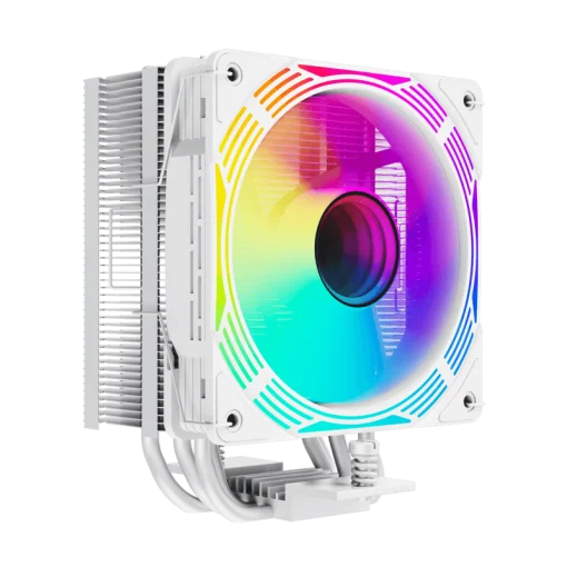 Cod. 163 Air cooler CPU GAMEMAX Ice Force WH ARGB / 4*tubos térmicos / TDP 200W  / Compatible: Intel Intel LGA1851/1700/115X/1366 y AMD AM5/AM4 / AURA SYNC 3 pines (M/F), PWM 4 pines