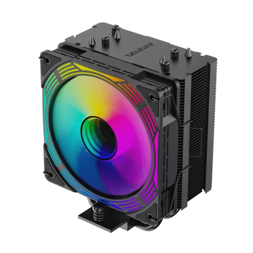 Cod. 162 Air cooler CPU GAMEMAX Ice Force BK ARGB / 4*tubos térmicos / TDP 200W  / Compatible: Intel Intel LGA1851/1700/115X/1366 y AMD AM5/AM4 / AURA SYNC 3 pines (M/F), PWM 4 pines