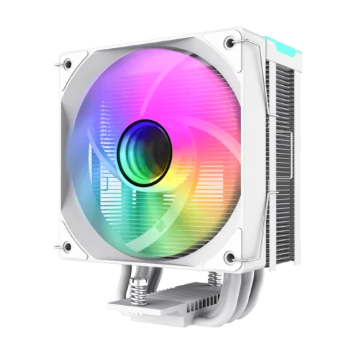 Cod. 154  Air cooler CPU GAMEMAX Sigma 550 Infinity WH / 5*tubos térmicos / TDP 220W / efecto de luz de espacio infinito / Compatible: Intel Intel LGA1851/1700/115X/1366 y AMD AM5/AM4 / AURA SYNC 3 pines (M/F), PWM 4 pines