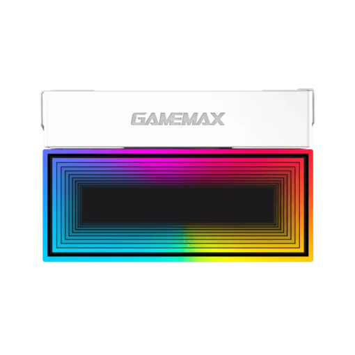 Cod. 154  Air cooler CPU GAMEMAX Sigma 550 Infinity WH / 5*tubos térmicos / TDP 220W / efecto de luz de espacio infinito / Compatible: Intel Intel LGA1851/1700/115X/1366 y AMD AM5/AM4 / AURA SYNC 3 pines (M/F), PWM 4 pines