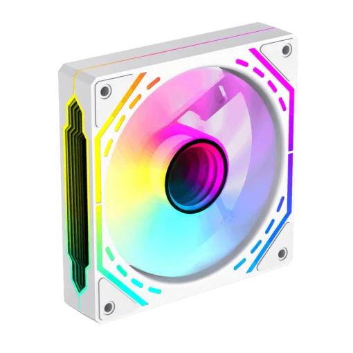 Cod. 376 Kit GAMEMAX Case Infinity White / lateral y frontal vidrio templado / doble c&aacute;mara / USB Tipo-C + USB 3.0, HD audio / sin fuente / Blanco / Incluye P/Armar 4*fans ARGB 120mm + Controlador RGB AURA Sync + CR