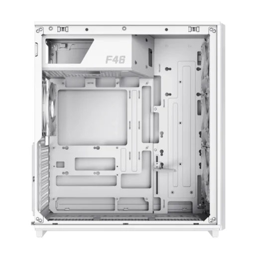Cod. 357 Case GAMEMAX F46 WH / ATX&nbsp;/ 1*USB-C, 2*USB3.0 / frontal Mesh Optimizado P/Flujo de Aire y lat. vidrio templado&nbsp;/ admite refri. l&iacute;quida 360&deg; &amp; VGA 350mm / M&oacute;dulo I/O intercambiables / Incluye 4*Fans ARGB 120mm