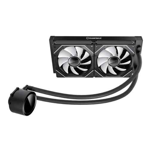 Cod. 167 Enfriamiento Líquido GAMEMAX ICEBURG 240 Digital BK / FAN 2*120MM PWM / TDP 245W / Pantalla digital de temperatura / Sincronización ARGB AURA Sync / Compatible Intel LGA1700 y AMD AM5