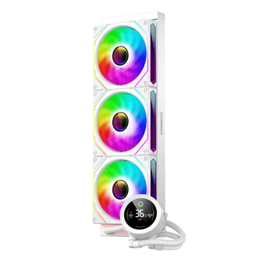 Cod. B:170 Enfriamiento L&iacute;quido GAMEMAX ICEBURG 360 Digital WH / FAN 3*120MM PWM / TDP 290W / Pantalla digital de temperatura / Sincronizaci&oacute;n ARGB AURA Sync / Compatible Intel LGA1700 y AMD AM5
