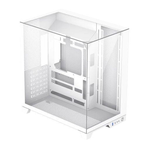 Cod 343 Case GAMEMAX Infinity Plus White&nbsp;/ ATX / USB3.1/USB-C / Dise&ntilde;o Vista Panor&aacute;mica 3 lados vidrios templados / cables y tubos ocultos / admite: refri. l&iacute;quida 360&deg;, VGA 400mm &amp; soporta hasta 8 fans